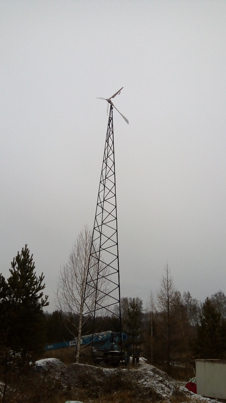 Ветрогенератор на мачте 20 метров